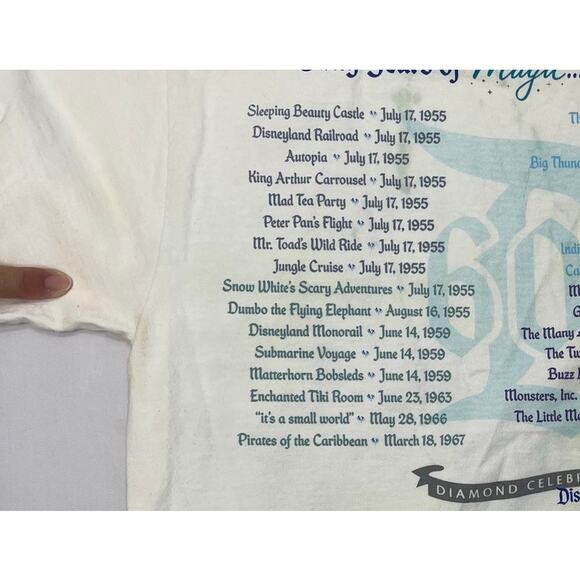 Disneyland Walt Disney World by Hanes 60 Years of Magic Tshirt size S Pre-Owned - Picture 7 of 7